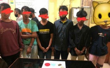 Sedang Asyik Pesta Narkoba, Enam Pelaku Digiring ke Kantor Polisi