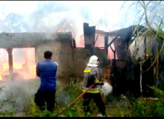 Rumah Semi Permanen Terbakar, Kerugian Diperkirakan Mencapai Rp.125-,- Juta