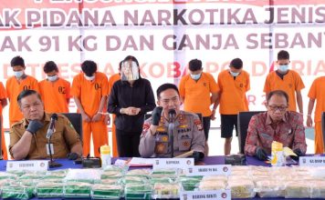 Kurun Waktu Sebelas Bulan, Polda Riau Ungkap Hampir 800 Kg Narkoba
