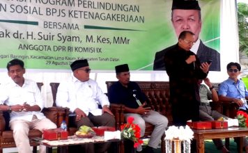 Tampil di Baringin, Anggota DPR RI H.Suir Syam Jelaskan Manfaat BPJS Ketenagakerjaan