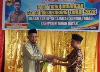 Gelar Musrenbang Gurun, Pj.Wali Nagari Tamsil, SE Serahkan RKP 2024 dan DU RKP 2025