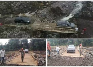 Berkat Kerja Keras Tim BMK Bagas, TNI AD dan Masyarakat, Jembatan Sungai Lona Aro Sudah Bisa Dilewati Kembali