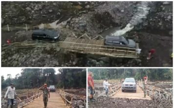 Berkat Kerja Keras Tim BMK Bagas, TNI AD dan Masyarakat, Jembatan Sungai Lona Aro Sudah Bisa Dilewati Kembali