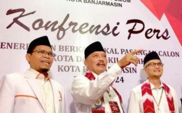 Bertekad Jadikan Banjarmasin Hebat, Paslon H. Mukhyar dan H. Awan Subarkah Resmi Mendaftar di KPU