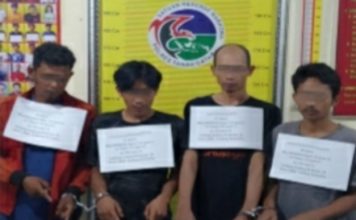 Diduga Usai Gelar Pesta Sabu, Empat Orang Laki-laki Dibekuk Polisi di Kecamatan Sungai Tarab