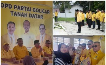 Rayakan HUT ke 61, DPD Golkar Tanah Datar Ziarah ke Makam Pahlawan dan Berikan Bantuan Sembako
