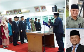 Bupati Eka Putra Lantik 34 Pejabat Manajerial, Efrison Dampingi Dedi Tri Widono pada Dinas Kominfo