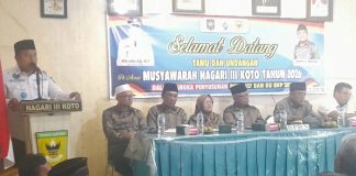 Dibuka Ketua BPRN, Pemerintah Nagari III Koto Kecamatan Rambatan Gelar Musnag