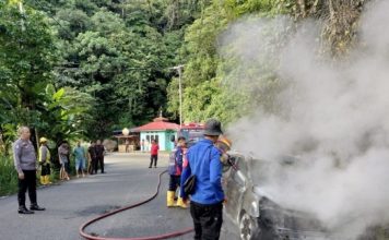 Mobil Grand Livina Alami Nasib Naas, Kendaraan Hangus Terbakar di Jalan Lintas Sumbar-Riau