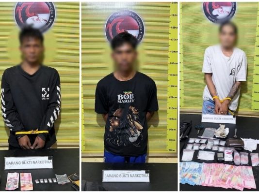 Kedapatan Miliki Sabu dan Ganja Kering, Tiga Terduga Pelaku Ditangkap Polisi di Tanjung Barulak