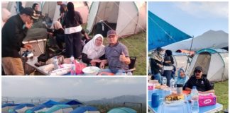 Manfaatkan Masa Libur Akhir Pekan, Keluarga Besar Puskesmas Limakaum I Camping di Batu Dindiang