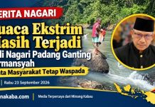 Curah Hujan Terlalu Tinggi, Wali Nagari Padang Ganting Harmansyah Himbau Masyarakat Waspada Bencana