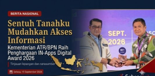 Sentuh Tanahku Mudahkan Akses Informasi, Kementerian ATR/BPN Raih Penghargaan IN-Apps Digital Award 2026