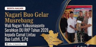 Dihadiri Camat Luthfi, S.Pd, Buo Nagari Perdana Laksanakan Musrenbang di Kecamatan Lintau Buo