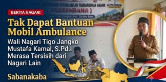 Masyarakat Tigo Jangko Kecewa, Kebutuhan Mobil Ambulance Hingga Sekarang Belum Terpenuhi