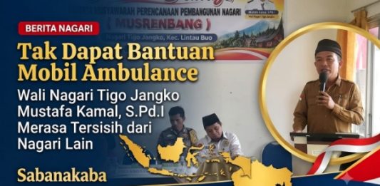 Masyarakat Tigo Jangko Kecewa, Kebutuhan Mobil Ambulance Hingga Sekarang Belum Terpenuhi