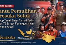 Bantu Pemulihan Arosuka Solok, Wabup Ahmad FadlyLepas 75 Satgas Penanggulangan Bencana Nagari
