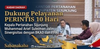 Dukung Pelayanan PERINTIS 10 Hari, Kantor Pertanahan Sijunjung Besinergi dengan BKAD dan PPAT