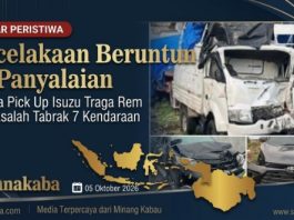 Kecelakaan Beruntun di Panyalaian, Diduga Isuzu Pick Up Traga Rem Bermasalah Tabrak Tujuh Kendaraan