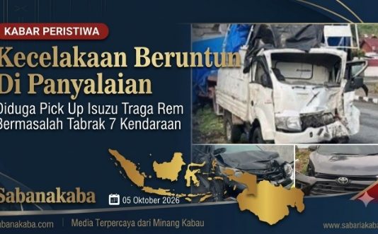 Kecelakaan Beruntun di Panyalaian, Diduga Isuzu Pick Up Traga Rem Bermasalah Tabrak Tujuh Kendaraan