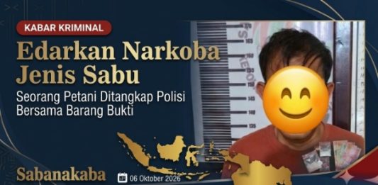 Edarkan Narkoba Jenis Sabu, Seorang Petani Diamankan Pihak Kepolisian Beserta Sejumlah BB