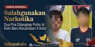 Salahgunakan dan Edarkan Sabu, Dua Pria Ditangkap Polisi di Koto Baru Kecamatan X Koto