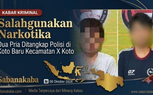 Salahgunakan dan Edarkan Sabu, Dua Pria Ditangkap Polisi di Koto Baru Kecamatan X Koto