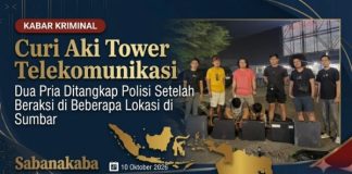Curi Aki Tower Telekomunikasi, Dua Pria Ditangkap Polisi Setelah Beraksi di Beberapa Lokasi di Sumbar
