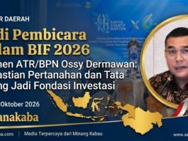 Pembicara dalam BIF 2026, Wamen ATR/Waka BPN: Kepastian Pertanahan dan Tata Ruang Jadi Fondasi Investasi