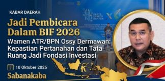 Pembicara dalam BIF 2026, Wamen ATR/Waka BPN: Kepastian Pertanahan dan Tata Ruang Jadi Fondasi Investasi