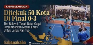 Ditekuk Kabupaten 50 Kota 0-3, Tim Voli Tanah Datar Gagal Persembahkan Medali Emas untuk Luhak Nan Tuo