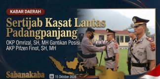 Sertijab Kasat Lantas Padang Panjang, AKP Omrizal, SH, MH Gantikan Posisi AKP Pifzen Finot, SH, MH