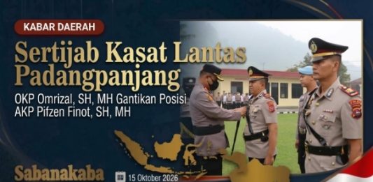Sertijab Kasat Lantas Padang Panjang, AKP Omrizal, SH, MH Gantikan Posisi AKP Pifzen Finot, SH, MH