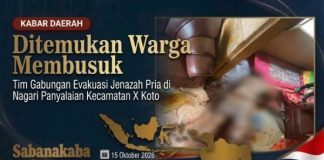 Ditemukan Warga Membusuk, Tim Gabungan Evakuasi Jenazah Pria di Nagari Panyalaian X Koto