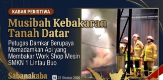 Musibah Kebakaran Tanah Datar, Work Shop Mesin SMK Negeri 1 Lintau Buo Tinggal Puing