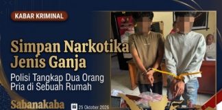 Simpan Narkotika Jenis Ganja, Polisi Amankan Dua Pria di Sebuah Rumah