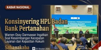 Konsinyering HPL Badan Bank Tanah, Wamen Ossy Ingatkan Keseimbangan Kecepatan Layanan dan Kepastian Hukum
