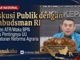 Diskusi Publik dengan Ombudsman RI, Wamen ATR/Waka BPN Bahas UU Pengaturan Reforma Agraria