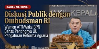 Diskusi Publik dengan Ombudsman RI, Wamen ATR/Waka BPN Bahas UU Pengaturan Reforma Agraria